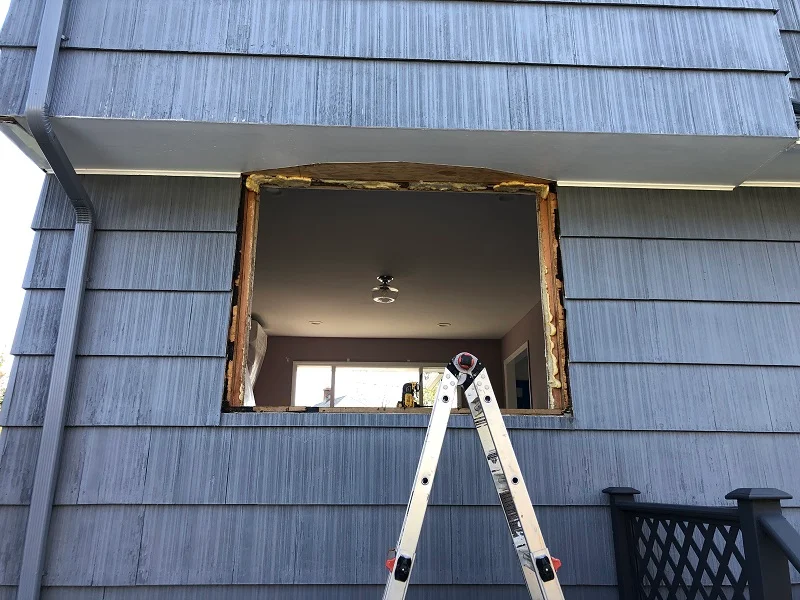 Bow window removed and ready for replacement